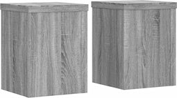 vidaXL - Plantenstandaards - 2 - st - 15x15x20 - cm - bewerkt - hout - grijs - sonoma