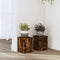 vidaXL - Plantenstandaards - 2 - st - 15x15x20 - cm - bewerkt - hout - gerookt - eiken