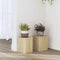 vidaXL - Plantenstandaards - 2 - st - 15x15x20 - cm - bewerkt - hout - sonoma - eiken