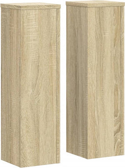 vidaXL - Plantenstandaards - 2 - st - 17x17x60 - cm - bewerkt - hout - sonoma - eiken