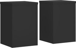 vidaXL - Plantenstandaards - 2 - st - 20x20x30 - cm - bewerkt - hout - zwart