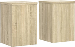 vidaXL - Plantenstandaards - 2 - st - 20x20x30 - cm - bewerkt - hout - sonoma - eiken