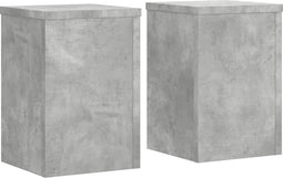 vidaXL - Plantenstandaards - 2 - st - 20x20x30 - cm - bewerkt - hout - betongrijs