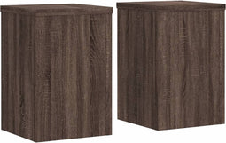 vidaXL - Plantenstandaards - 2 - st - 20x20x30 - cm - bewerkt - hout - bruin - eiken