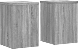 vidaXL - Plantenstandaards - 2 - st - 20x20x30 - cm - bewerkt - hout - grijs - sonoma