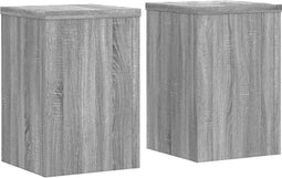 vidaXL - Plantenstandaards - 2 - st - 25x25x35 - cm - bewerkt - hout - grijs - sonoma