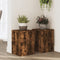 vidaXL - Plantenstandaards - 2 - st - 25x25x35 - cm - bewerkt - hout - gerookt - eiken
