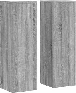 vidaXL - Plantenstandaards - 2 - st - 25x25x80 - cm - bewerkt - hout - grijs - sonoma