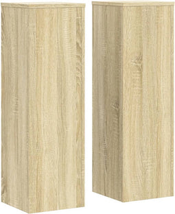 vidaXL - Plantenstandaards - 2 - st - 25x25x80 - cm - bewerkt - hout - sonoma - eiken