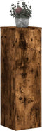 vidaXL - Plantenstandaards - 2 - st - 25x25x80 - cm - bewerkt - hout - gerookt - eiken