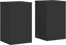 vidaXL - Plantenstandaards - 2 - st - 30x30x50 - cm - bewerkt - hout - zwart