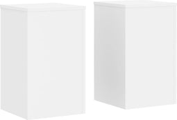 vidaXL - Plantenstandaards - 2 - st - 30x30x50 - cm - bewerkt - hout - wit