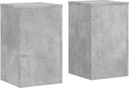 vidaXL - Plantenstandaards - 2 - st - 30x30x50 - cm - bewerkt - hout - betongrijs