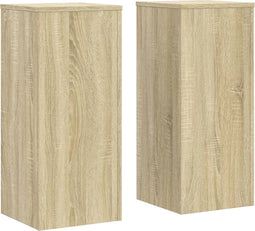 vidaXL - Plantenstandaards - 2 - st - 30x30x70 - cm - bewerkt - hout - sonoma - eiken
