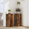vidaXL - Plantenstandaards - 2 - st - 30x30x70 - cm - bewerkt - hout - gerookt - eiken