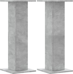 vidaXL - Plantenstandaards - 2 - st - 30x30x80 - cm - bewerkt - hout - betongrijs