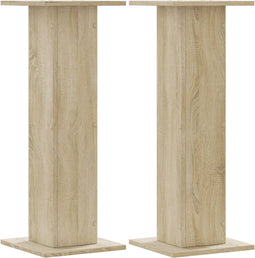 vidaXL - Plantenstandaards - 2 - st - 30x30x80 - cm - bewerkt - hout - sonoma - eiken