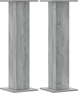 vidaXL - Plantenstandaards - 2 - st - 30x30x95 - cm - bewerkt - hout - grijs - sonoma