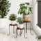 vidaXL - Plantenstandaards - 3 - st - keramiek - terracottakleurig - en - wit
