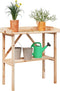 vidaXL - Plantentafel - met - schap - 78x38x82,5 - cm - massief - vurenhout