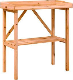 vidaXL - Plantentafel - met - schap - 78x38x82,5 - cm - vurenhout - bruin