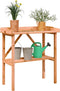 vidaXL - Plantentafel - met - schap - 78x38x82,5 - cm - vurenhout - bruin