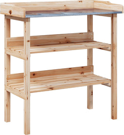 vidaXL - Plantentafel - met - schappen - 78x38x82,5 - cm - massief - vurenhout