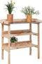vidaXL - Plantentafel - met - schappen - 78x38x82,5 - cm - massief - vurenhout