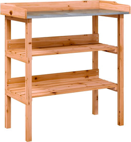 vidaXL - Plantentafel - met - schappen - 78x38x82,5 - cm - vurenhout - bruin