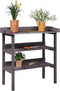 vidaXL - Plantentafel - met - schappen - 78x38x82,5 - cm - vurenhout - grijs