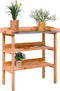vidaXL - Plantentafel - met - schappen - 78x38x82,5 - cm - vurenhout - bruin