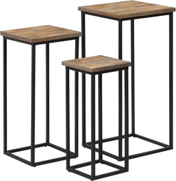 vidaXL - Plantentafelset - gerecycled - teakhout - 3-delig