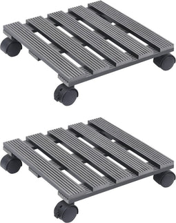 vidaXL - Plantentrolleys - 2 - st - 30x30x7,5 - cm - HKC - grijs