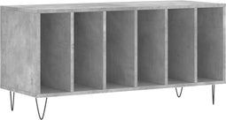 vidaXL - Platenkast - 100x38x48 - cm - bewerkt - hout - betongrijs