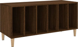 vidaXL - Platenkast - 100x38x48 - cm - bewerkt - hout - bruin - eikenkleur