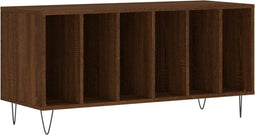 vidaXL - Platenkast - 100x38x48 - cm - bewerkt - hout - bruin - eikenkleur