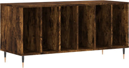 vidaXL - Platenkast - 100x38x48 - cm - bewerkt - hout - gerookt - eikenkleurig