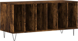 vidaXL - Platenkast - 100x38x48 - cm - bewerkt - hout - gerookt - eikenkleurig