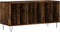 vidaXL - Platenkast - 100x38x48 - cm - bewerkt - hout - gerookt - eikenkleurig