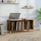vidaXL - Platenkast - 100x38x48 - cm - bewerkt - hout - gerookt - eikenkleurig