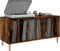 vidaXL - Platenkast - 100x38x48 - cm - bewerkt - hout - gerookt - eikenkleurig