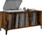 vidaXL - Platenkast - 100x38x48 - cm - bewerkt - hout - gerookt - eikenkleurig