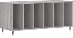 vidaXL - Platenkast - 100x38x48 - cm - bewerkt - hout - grijs - sonoma - eikenkleurig