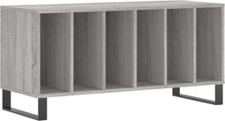 vidaXL - Platenkast - 100x38x48 - cm - bewerkt - hout - grijs - sonoma - eikenkleurig