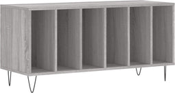 vidaXL - Platenkast - 100x38x48 - cm - bewerkt - hout - grijs - sonoma - eikenkleurig