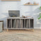 vidaXL - Platenkast - 100x38x48 - cm - bewerkt - hout - grijs - sonoma - eikenkleurig