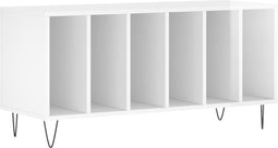 vidaXL - Platenkast - 100x38x48 - cm - bewerkt - hout - hoogglans - wit