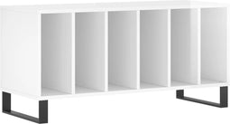 vidaXL - Platenkast - 100x38x48 - cm - bewerkt - hout - hoogglans - wit
