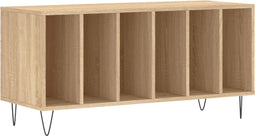 vidaXL - Platenkast - 100x38x48 - cm - bewerkt - hout - sonoma - eikenkleurig