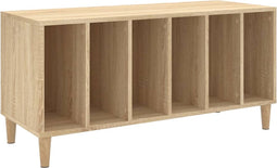 vidaXL - Platenkast - 100x38x48 - cm - bewerkt - hout - sonoma - eikenkleurig